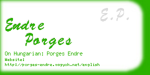 endre porges business card